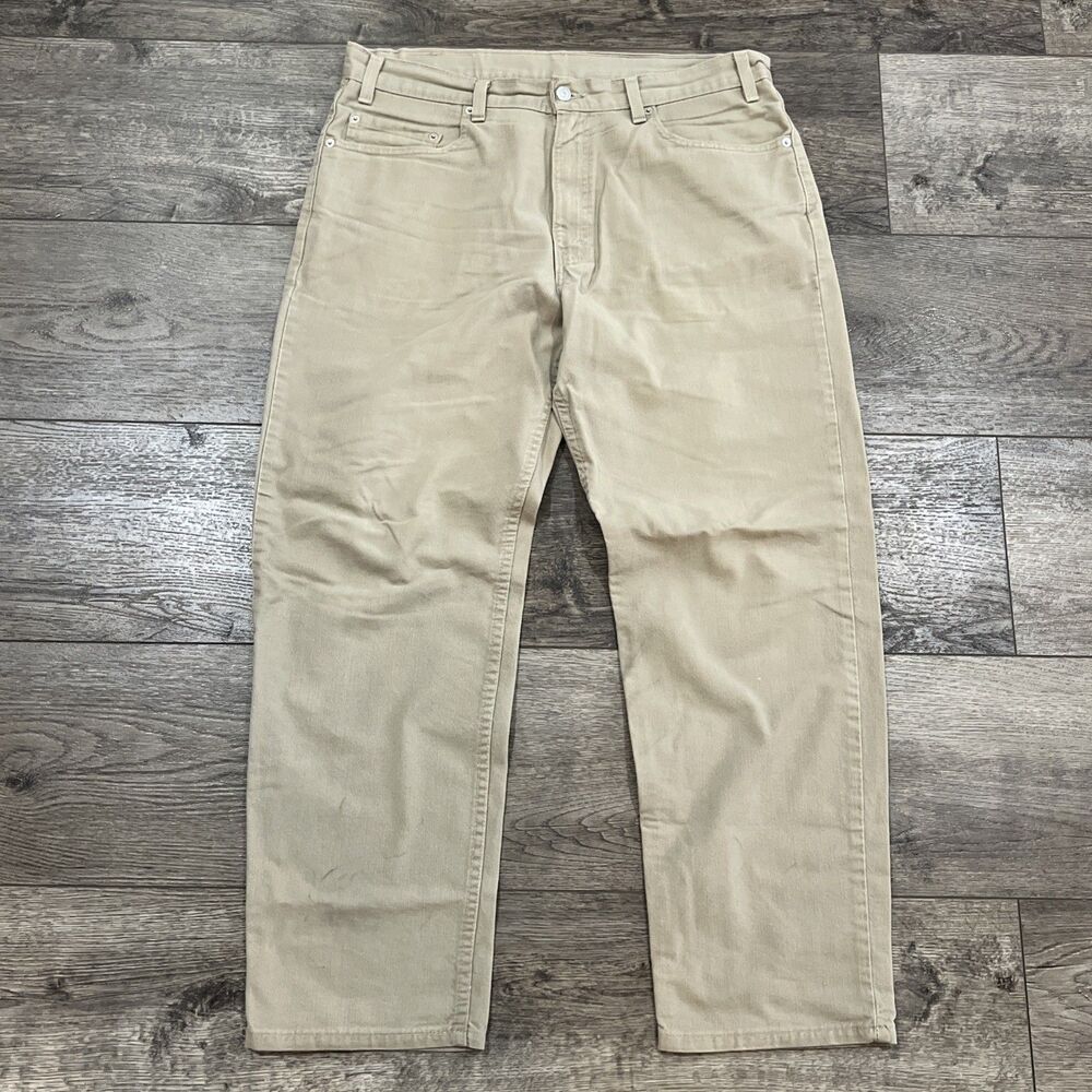 Vintage Y2K 90s Levi’s 550 Relaxed Fit Tan Jeans Men’s Size 36x30 Made In USA